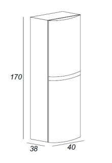 Шкаф-колонна Cezares 40x170 Antracite Vague 44325